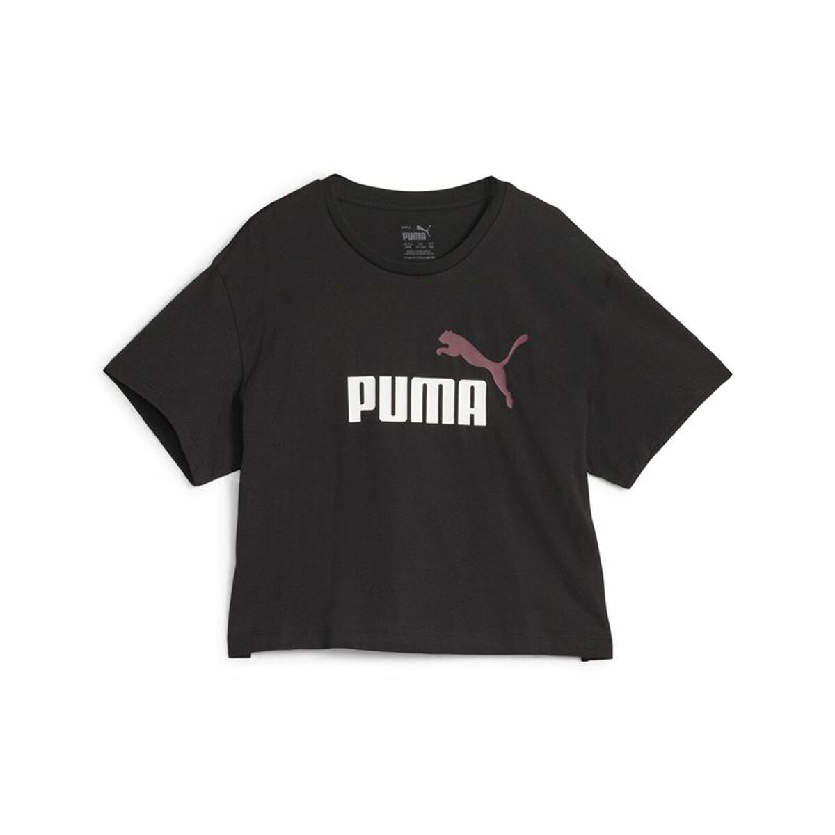 Lasten Lyhythihainen paita Puma Girls Logo Cropped Musta